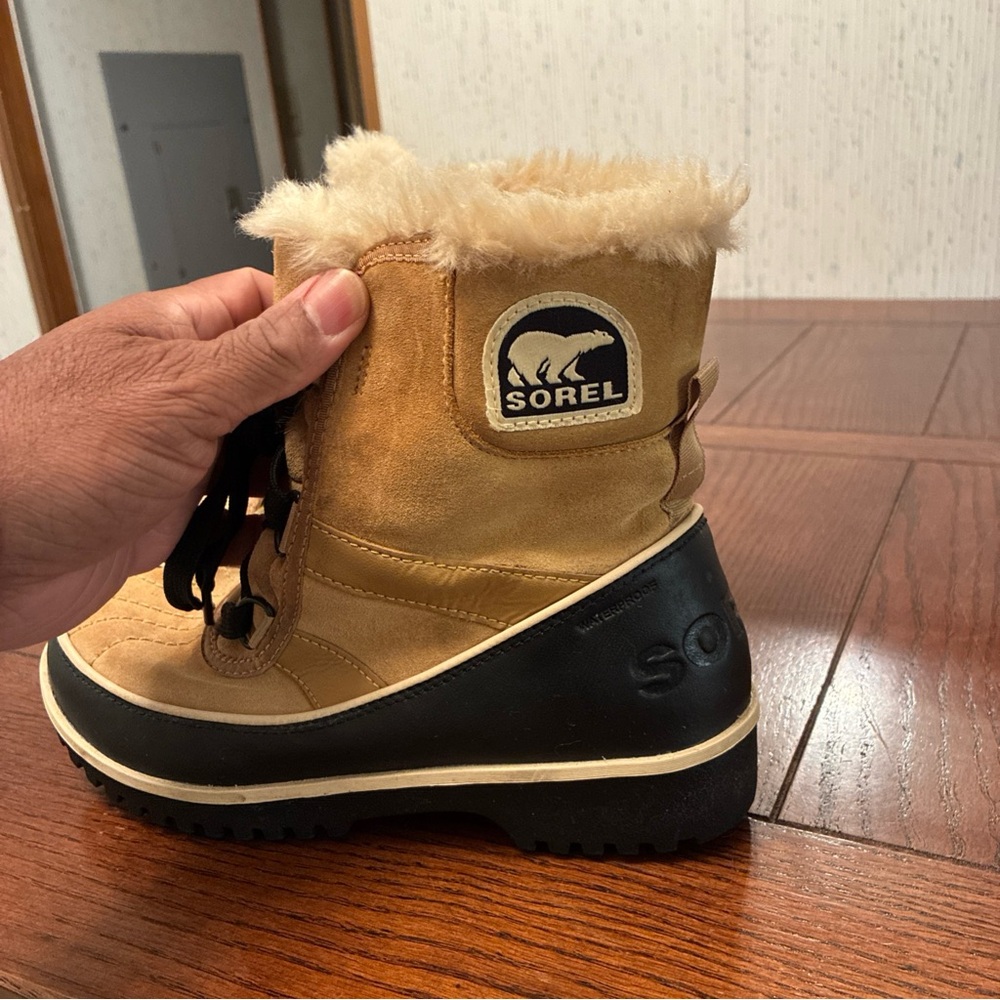 Sorel Suede Tivoli ll Snow Boots Women's 7 Winter Curry Beige NL2089-373 - Picture 5 of 12
